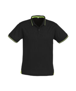 Mens Jet Polo P226MS Black and Bright Green