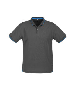 Mens Jet Polo P226MS Steel Grey and Cyan