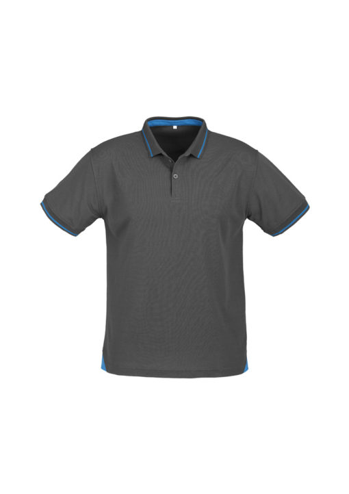 Mens Jet Polo P226MS Steel Grey and Cyan
