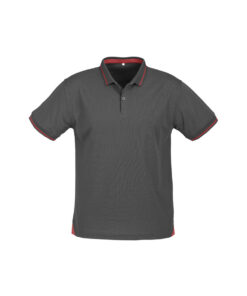 Mens Jet Polo P226MS Steel Grey and Red