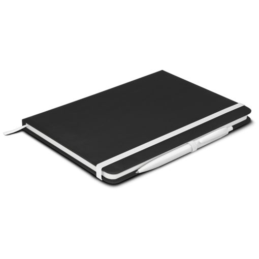 Omega Black Notebook with Pen - Image 2