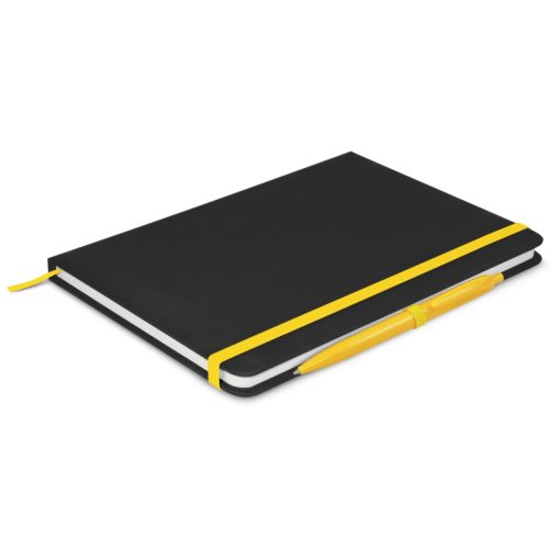 Omega Black Notebook with Pen - Image 3