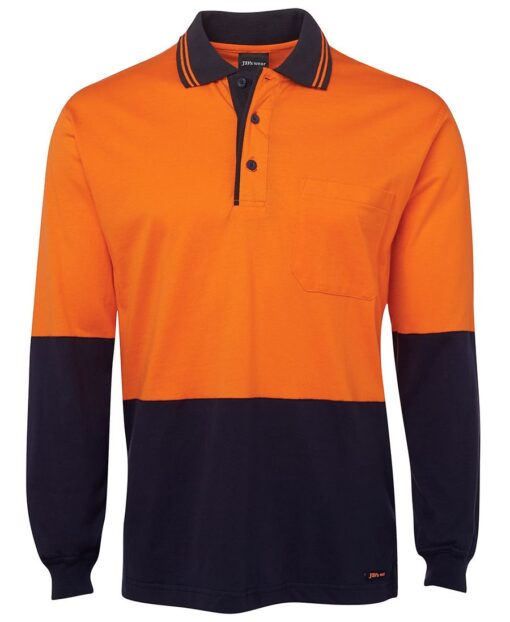 Hi Vis L/S Cotton Polo - Mens - 6CPHL