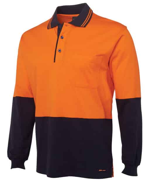 Hi Vis L/S Cotton Polo - Mens - 6CPHL - Image 7