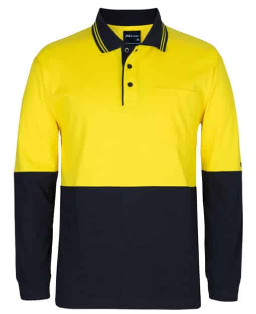 Hi Vis L/S Cotton Polo - Mens - 6CPHL - Image 9