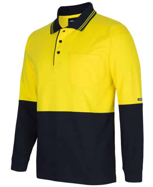 Hi Vis L/S Cotton Polo - Mens - 6CPHL - Image 11
