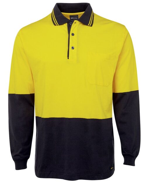 Hi Vis L/S Cotton Polo - Mens - 6CPHL - Image 13