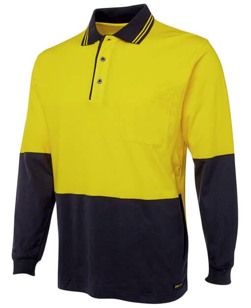 Hi Vis L/S Cotton Polo - Mens - 6CPHL - Image 15