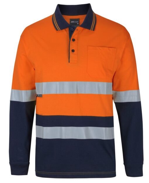 Hi Vis (D+N) L/S Cotton Polo - Mens - 6DCPL