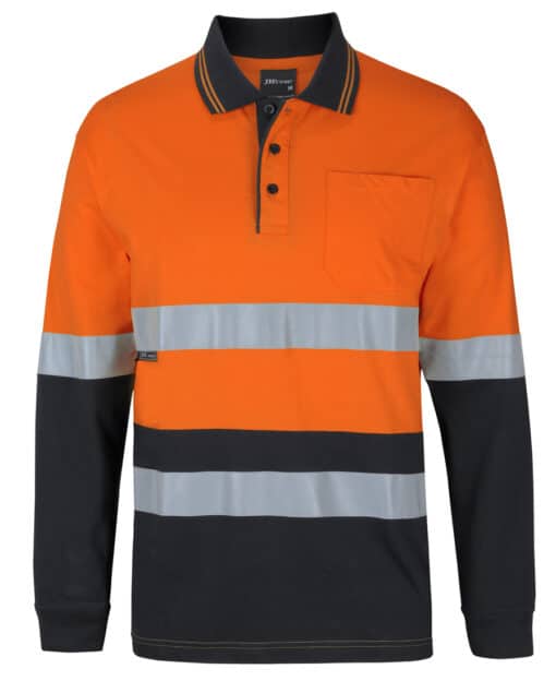 Hi Vis (D+N) L/S Cotton Polo - Mens - 6DCPL - Image 5