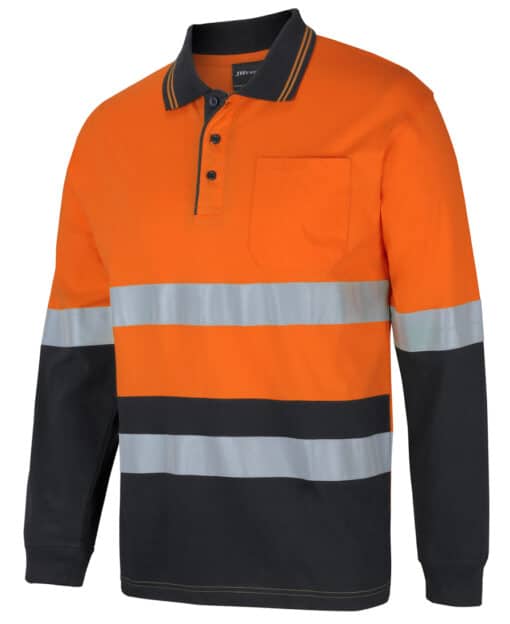 Hi Vis (D+N) L/S Cotton Polo - Mens - 6DCPL - Image 7