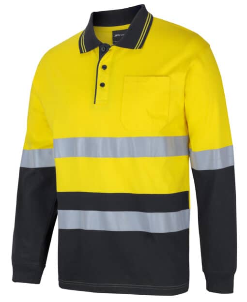 Hi Vis (D+N) L/S Cotton Polo - Mens - 6DCPL - Image 11
