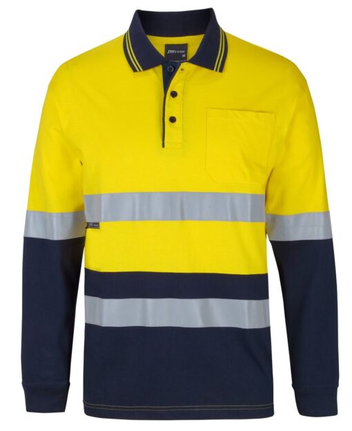 Hi Vis (D+N) L/S Cotton Polo - Mens - 6DCPL - Image 13