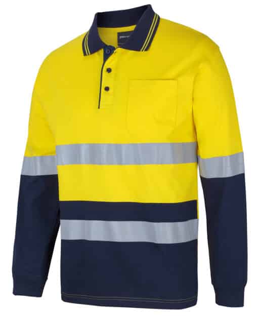 Hi Vis (D+N) L/S Cotton Polo - Mens - 6DCPL - Image 15