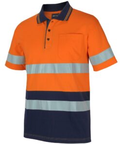Hi Vis (D+N) S/S Cotton Polo – Mens – 6DCPS