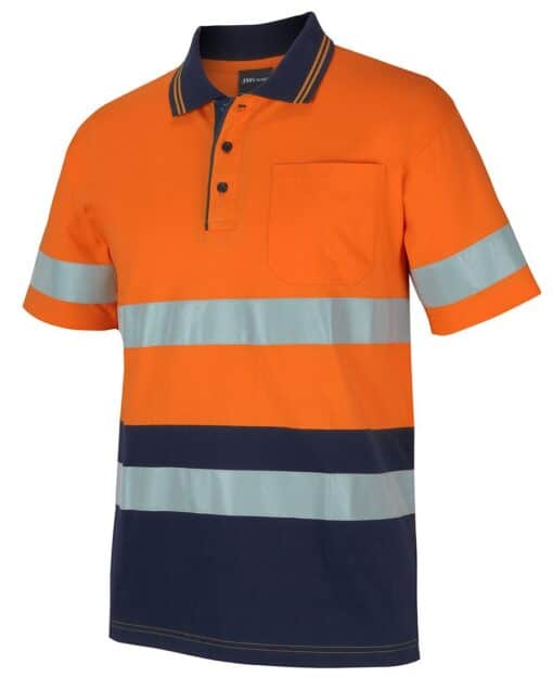 Hi Vis (D+N) S/S Cotton Polo - Mens - 6DCPS - Image 2
