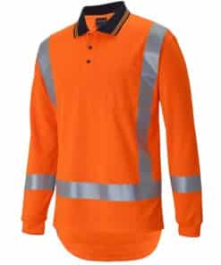 Hi Vis (D+N) L/S Non Cuff TTMC-W17 Traditional Polo – Mens – 6DTLP