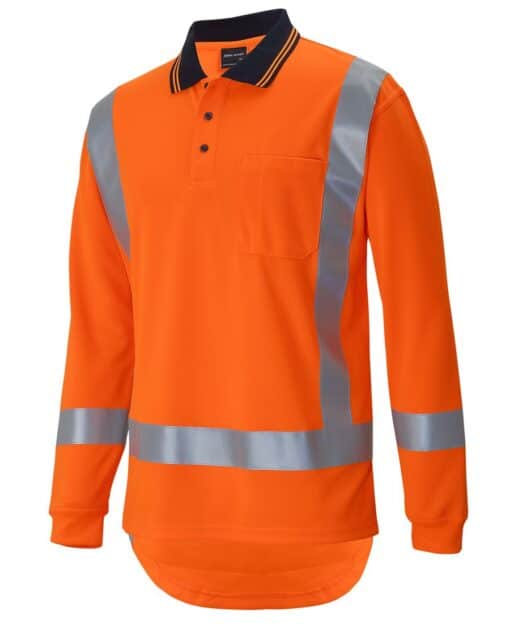 Hi Vis (D+N) L/S Non Cuff TTMC-W17 Traditional Polo - Mens - 6DTLP - Image 2