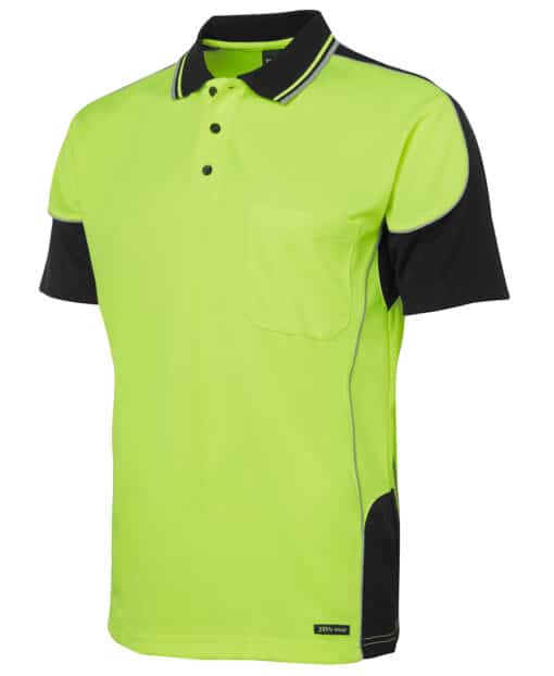 Hi Vis Contrast Piping Polo - Mens - 6HCP4 - Image 2