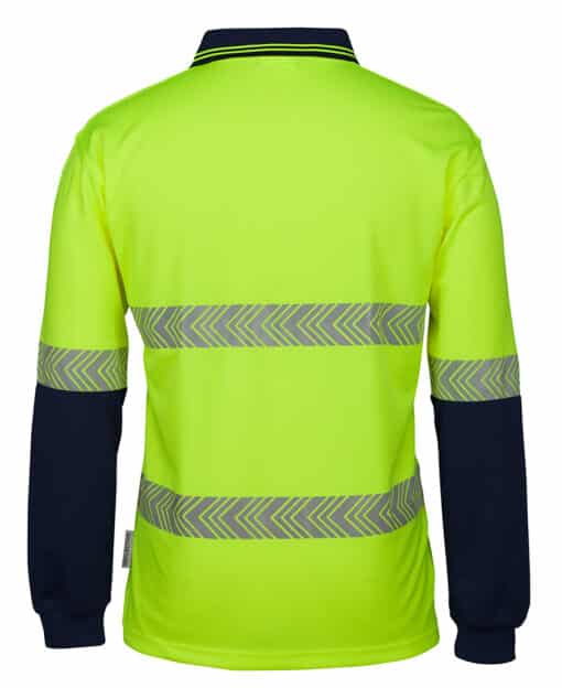 Hi Vis L/S Segmented Tape Polo - Mens - 6HLST - Image 3