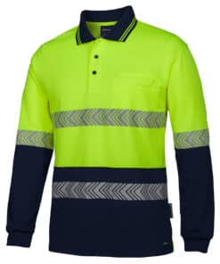 Hi Vis L/S Segmented Tape Polo – Mens – 6HLST