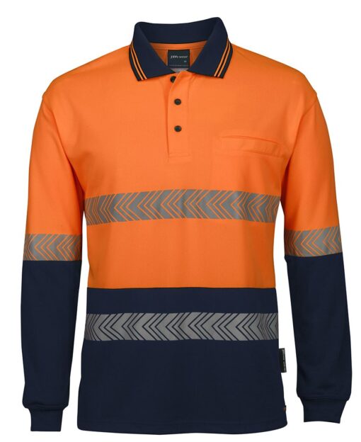 Hi Vis L/S Segmented Tape Polo - Mens - 6HLST - Image 5