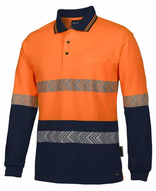 Hi Vis L/S Segmented Tape Polo - Mens - 6HLST - Image 7