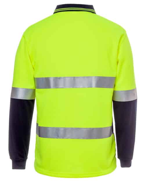 Hi Vis L/S (D+N) Cotton Back Polo- Mens - 6HMCB - Image 3