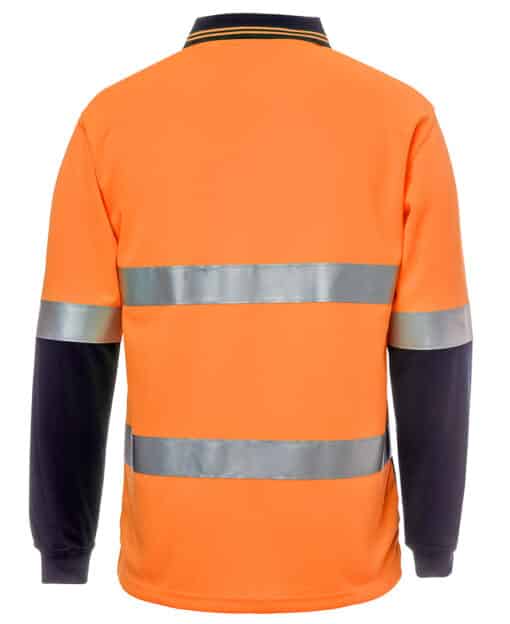 Hi Vis L/S (D+N) Cotton Back Polo- Mens - 6HMCB - Image 6