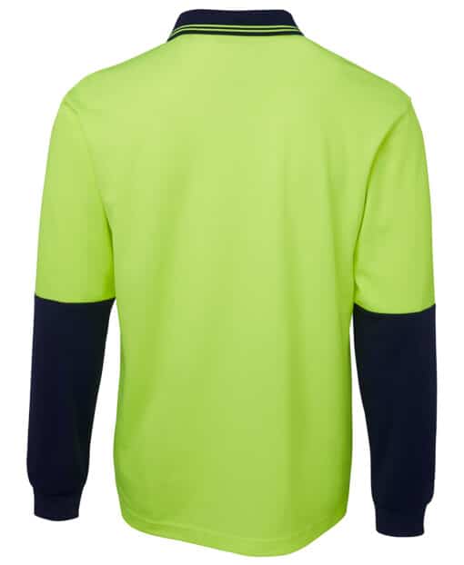 Hi Vis L/S Cotton Back Polo - Mens - 6HPL - Image 3