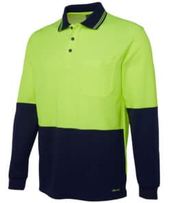Hi Vis L/S Cotton Back Polo – Mens – 6HPL