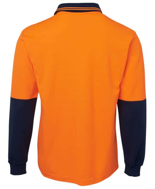 Hi Vis L/S Cotton Back Polo - Mens - 6HPL - Image 6