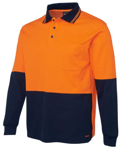 Hi Vis L/S Cotton Back Polo - Mens - 6HPL - Image 7