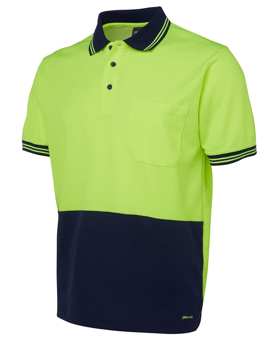 Hi Vis S/S Cotton Back Polo- Mens - 6HPS - Image 2