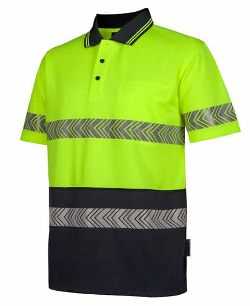 Hi Vis S/S Segmented Tape Polo - Mens - 6HSST - Image 2