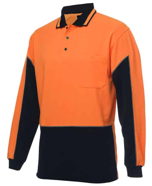 Hi Vis L/S Gap Polo - Mens - 6HVGL - Image 7