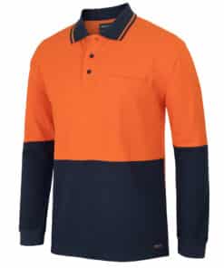 Hi Vis L/S Cotton Pique Trad Polo – Mens – 6HVQL
