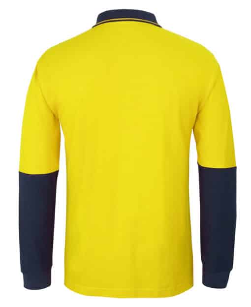 Hi Vis L/S Cotton Pique Trad Polo - Mens - 6HVQL - Image 6