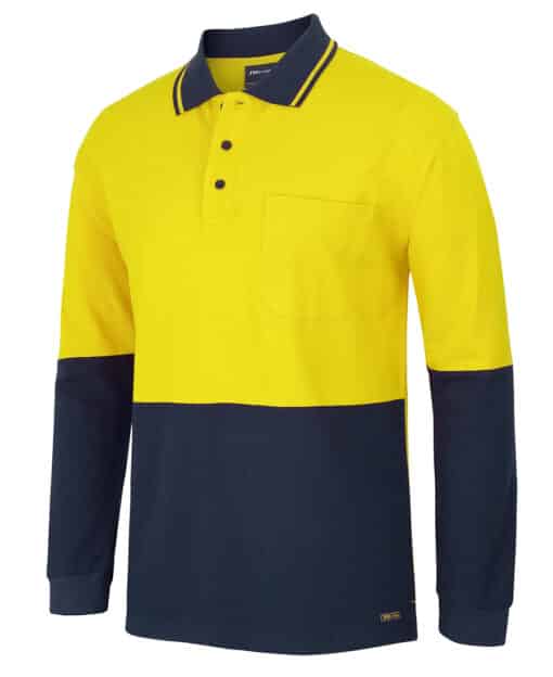Hi Vis L/S Cotton Pique Trad Polo - Mens - 6HVQL - Image 7
