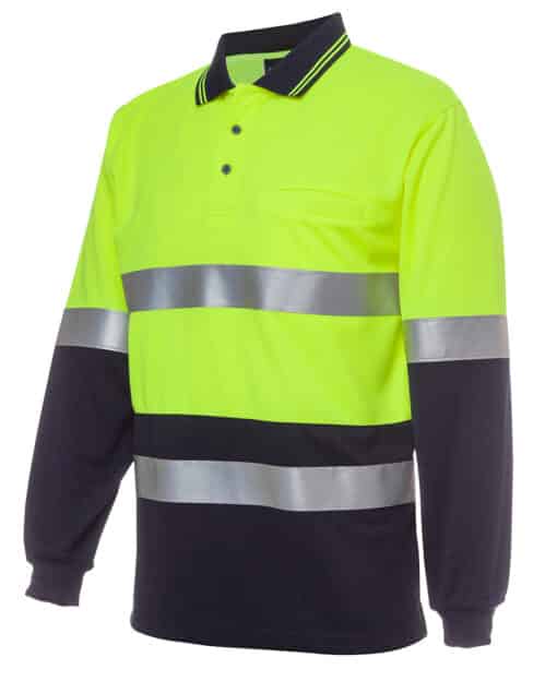 Hi Vis L/S (D+N) Traditional Polo - Mens - 6HVSL - Image 2