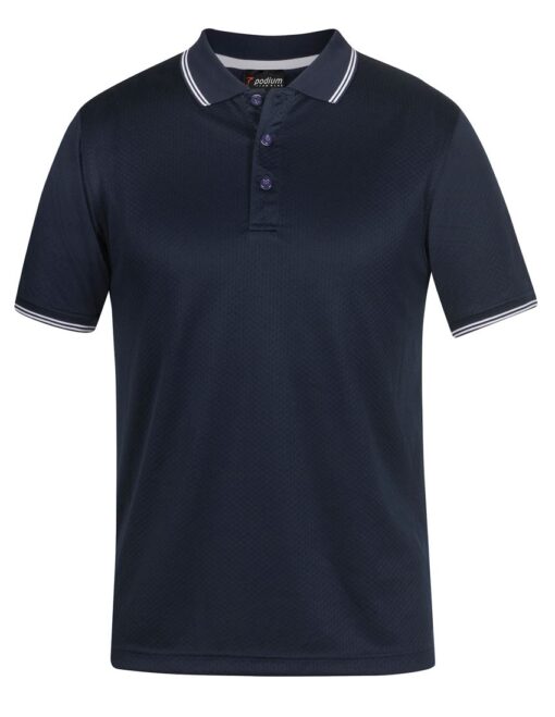 Podium Jacquard Contrast Polo - Mens - 7JCP - Image 14