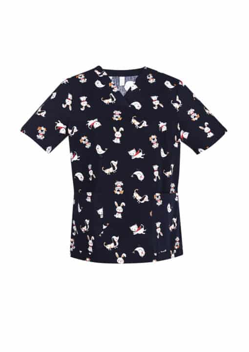 Printed Best Friends Scrub Top - Womens - Image 4