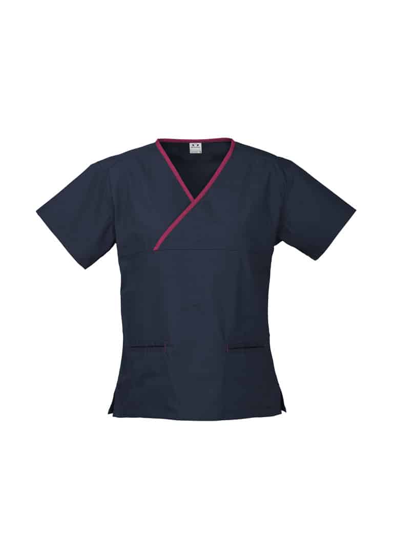 Classic Contrast Crossover Scrub Top - Womens - Image 7