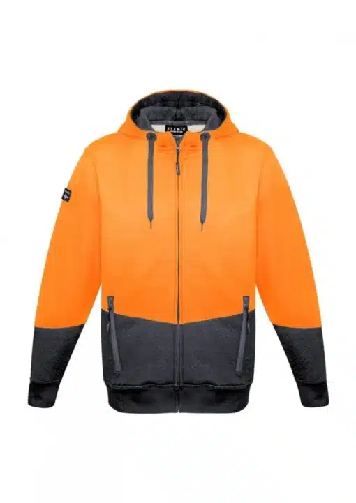 Unisex Hi Vis Textured Jacquard Full Zip Hoodie - Image 4