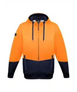 Unisex Hi Vis Textured Jacquard Full Zip Hoodie
