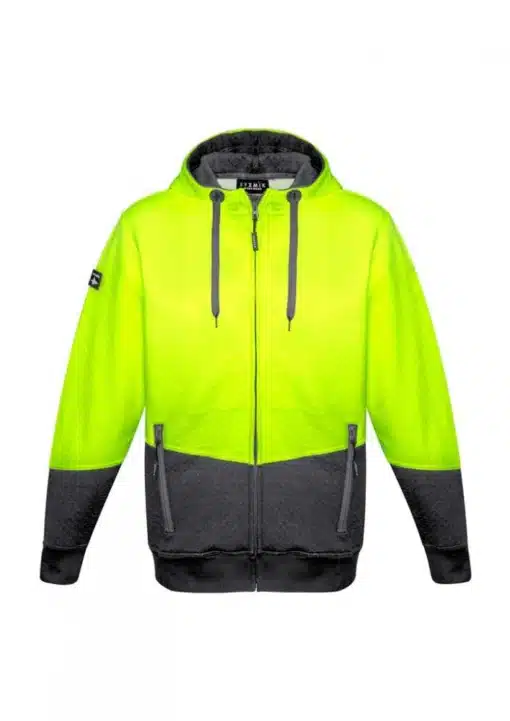 Unisex Hi Vis Textured Jacquard Full Zip Hoodie - Image 8