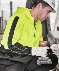 Mens Hi Vis Full Zip Hoodie