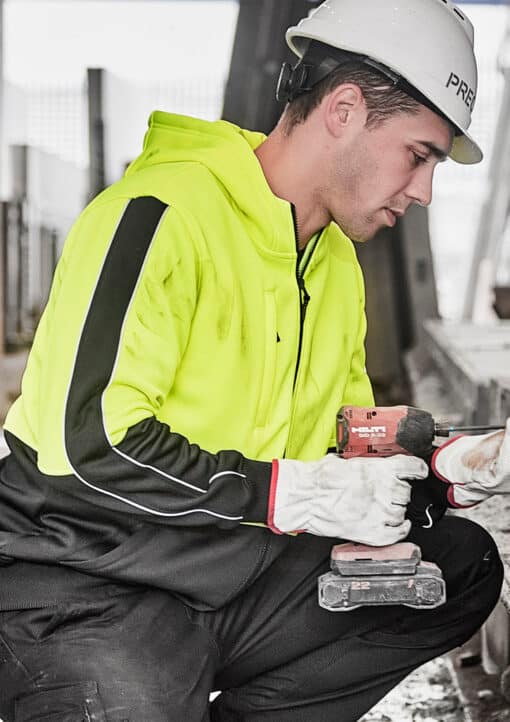 Mens Hi Vis Full Zip Hoodie