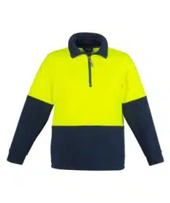 Unisex Hi Vis Half Zip Polar Fleece Jumper