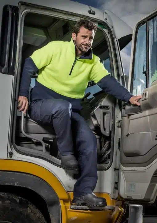 Unisex Hi Vis Half Zip Polar Fleece Jumper